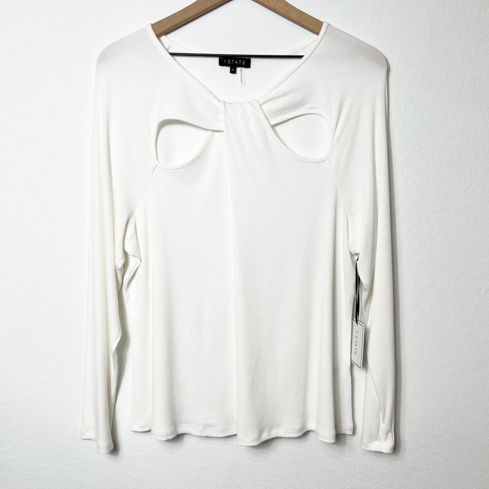 1. State White Long Sleeve Women Blouse Size 2X Brand New With Tags - Picture 2 of 8